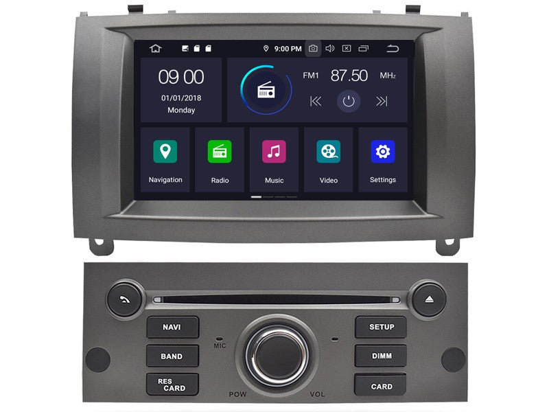 Autoradio GPS Android 10.0 Peugeot 407