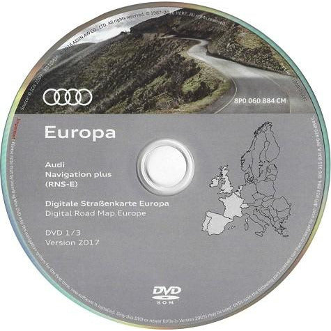 AUDI DVD GPS RNS-E Europe de l'Ouest 2017