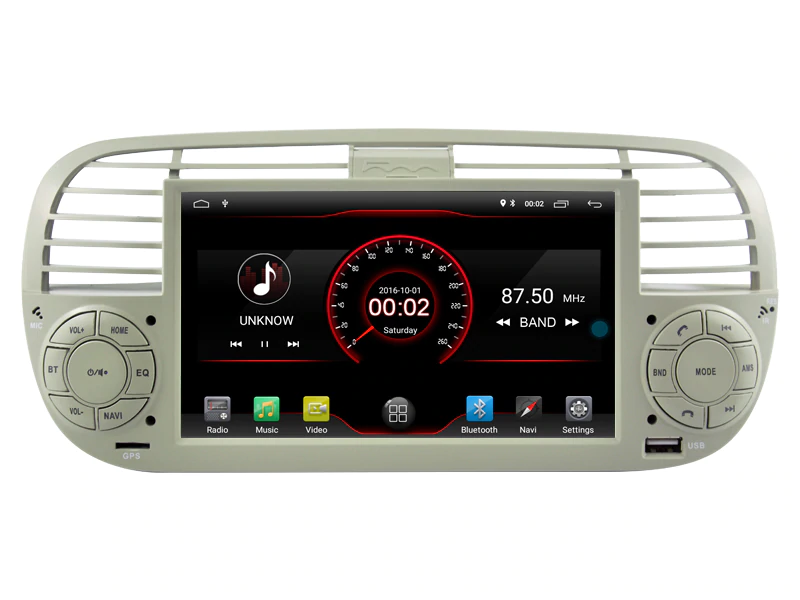 Autoradio GPS Android 10.0 Fiat 500 (2007-2015) –